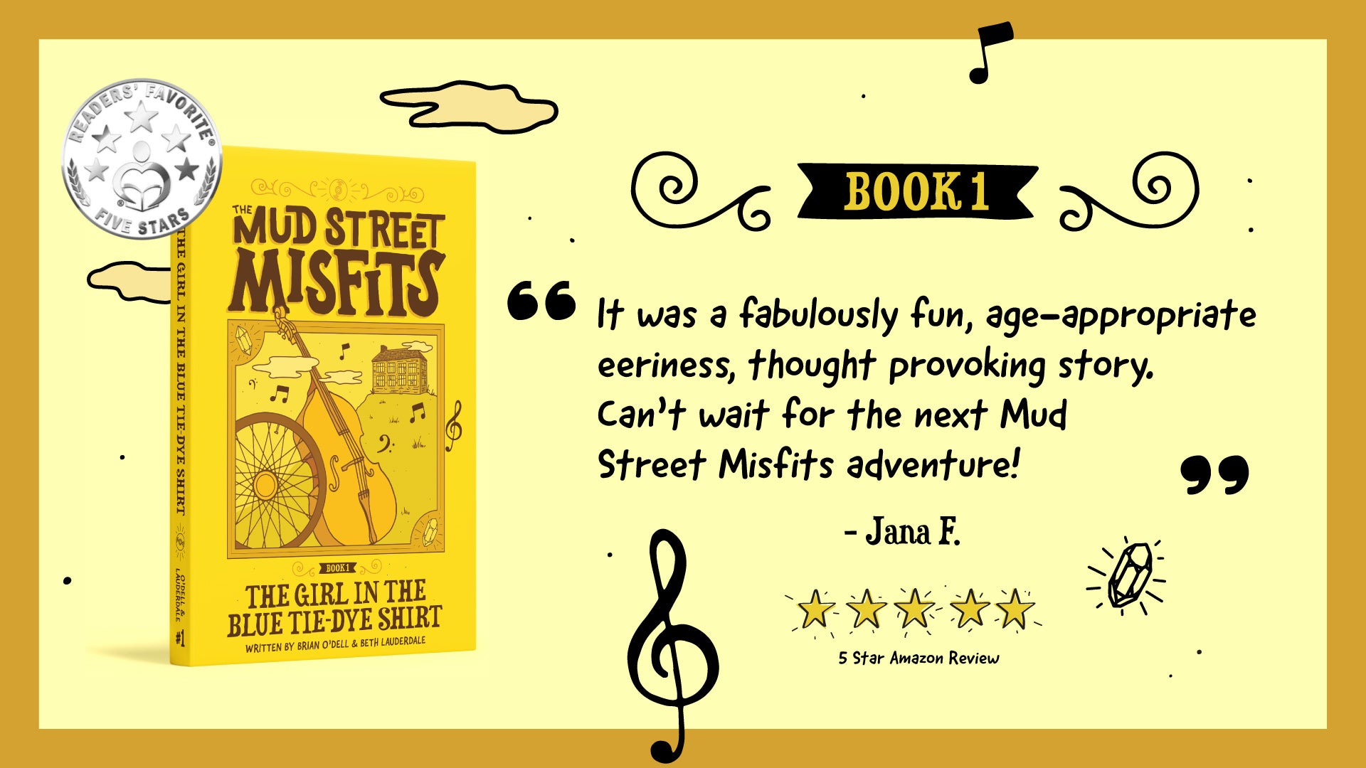 Mud Street Misfits Five-star Amazon review: "Fabulously fun and age-appropriate with a touch of eeriness. Thought-provoking story that leaves you eager for the next Mud Street Misfits adventure!"