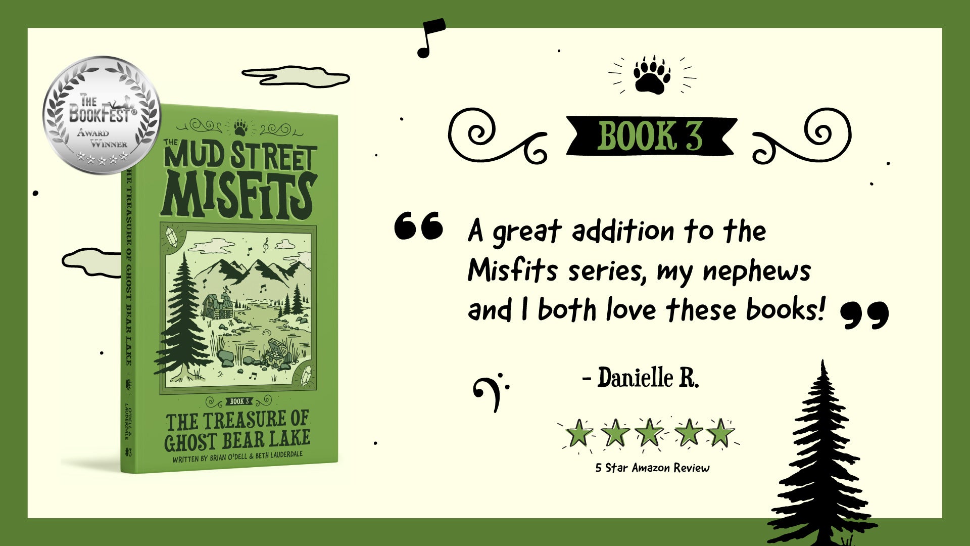  "Mud Street Misfits Five-star Amazon review: 'The third book in the Mud Street Misfits series did not disappoint! My kids and I have been hooked from the beginning, and this latest installment was just as captivating. Highly recommended for families looking for a great read together.'"